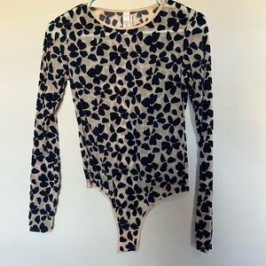 Victoria's Secret Navy and Cream Floral Bodysuit